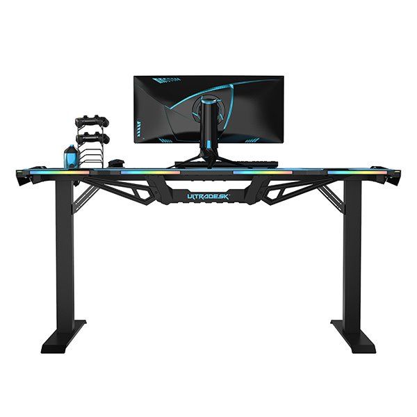 ULTRADESK herní stůl FORCE - modrý, 166x70 cm, 76.5 cm, s XXL podložkou pod myš, držák sluchátek aj nápojů, RGB ULTRADESK herní stůl FORCE - modrý, 166x70 cm, 76.5 cm, s XXL podložkou pod myš, držák sluchátek aj nápojů, RGB