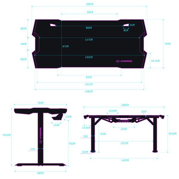 ULTRADESK herní stůl FORCE - šedý, 166x70 cm, 76.5 cm, s XXL podložkou pod myš, držák sluchátek aj nápojů, RGB ULTRADESK herní stůl FORCE - šedý, 166x70 cm, 76.5 cm, s XXL podložkou pod myš, držák sluchátek aj nápojů, RGB