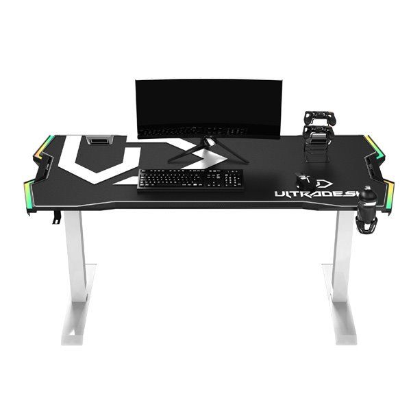 ULTRADESK herní stůl FORCE SNOW - bílý, 166x70 cm, 76.5 cm, s XXL podložkou pod myš, držák sluchátek aj nápojů, RGB ULTRADESK herní stůl FORCE SNOW - bílý, 166x70 cm, 76.5 cm, s XXL podložkou pod myš, držák sluchátek aj nápojů, RGB