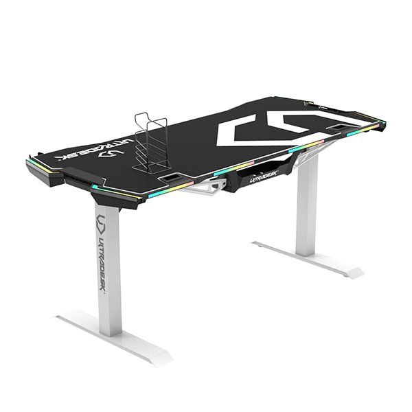 ULTRADESK herní stůl FORCE SNOW - bílý, 166x70 cm, 76.5 cm, s XXL podložkou pod myš, držák sluchátek aj nápojů, RGB ULTRADESK herní stůl FORCE SNOW - bílý, 166x70 cm, 76.5 cm, s XXL podložkou pod myš, držák sluchátek aj nápojů, RGB