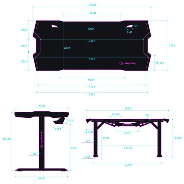ULTRADESK herní stůl FORCE SNOW - bílý, 166x70 cm, 76.5 cm, s XXL podložkou pod myš, držák sluchátek aj nápojů, RGB ULTRADESK herní stůl FORCE SNOW - bílý, 166x70 cm, 76.5 cm, s XXL podložkou pod myš, držák sluchátek aj nápojů, RGB