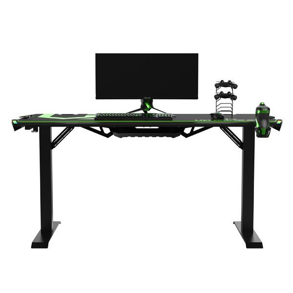 ULTRADESK herní stůl FORCE - zelený, 166x70 cm, 76.5 cm, s XXL podložkou pod myš, držák sluchátek aj nápojů, RGB ULTRADESK herní stůl FORCE - zelený, 166x70 cm, 76.5 cm, s XXL podložkou pod myš, držák sluchátek aj nápojů, RGB