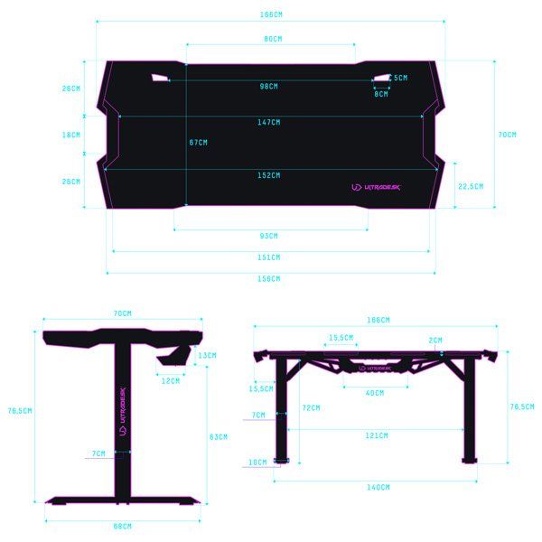 ULTRADESK herní stůl FORCE - zelený, 166x70 cm, 76.5 cm, s XXL podložkou pod myš, držák sluchátek aj nápojů, RGB ULTRADESK herní stůl FORCE - zelený, 166x70 cm, 76.5 cm, s XXL podložkou pod myš, držák sluchátek aj nápojů, RGB
