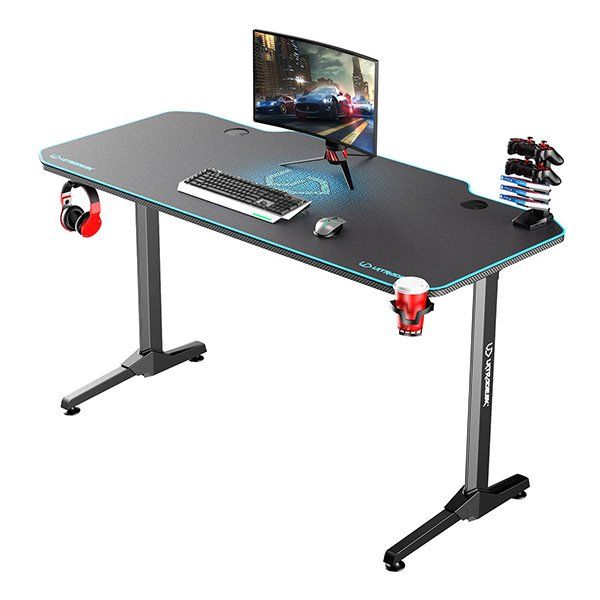 ULTRADESK herní stůl FRAG - BLUE, 140x66 cm, 76 cm, s XXL podložkou pod myš, s ultradesk BEAM, držák sluchátek ULTRADESK herní stůl FRAG - BLUE, 140x66 cm, 76 cm, s XXL podložkou pod myš, s ultradesk BEAM, držák sluchátek
