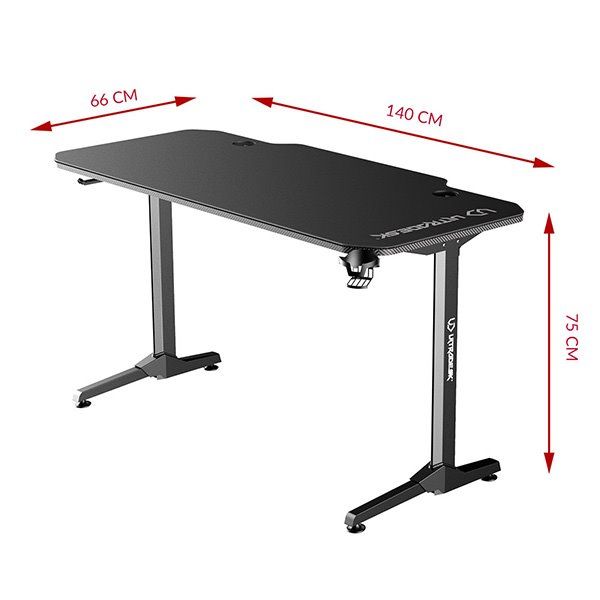 ULTRADESK herní stůl FRAG - RED, 140x66 cm, 76 cm, s XXL podložkou pod myš, s ultradesk BEAM, držák sluchátek ULTRADESK herní stůl FRAG - RED, 140x66 cm, 76 cm, s XXL podložkou pod myš, s ultradesk BEAM, držák sluchátek