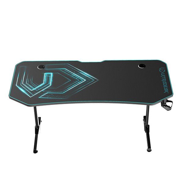 ULTRADESK herní stůl FRAG XXL BLUE, 160 x 75 cm, 75 cm, držák nápojů a sluchátek, stojan BEAM, s celoplošnou XXL podl ULTRADESK herní stůl FRAG XXL BLUE, 160 x 75 cm, 75 cm, držák nápojů a sluchátek, stojan BEAM, s celoplošnou XXL podl