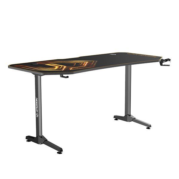 ULTRADESK herní stůl FRAG XXL GOLD, 160 x 75 cm, 75 cm, držák nápojů a sluchátek, stojan BEAM, s celoplošnou XXL podl ULTRADESK herní stůl FRAG XXL GOLD, 160 x 75 cm, 75 cm, držák nápojů a sluchátek, stojan BEAM, s celoplošnou XXL podl
