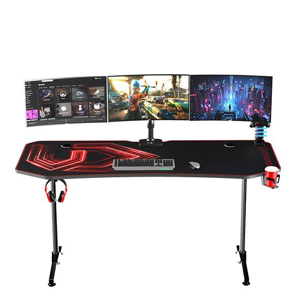 ULTRADESK herní stůl FRAG XXL RED, 160 x 75 cm, 75 cm, držák nápojů a sluchátek, stojan BEAM, s celoplošnou XXL podl. ULTRADESK herní stůl FRAG XXL RED, 160 x 75 cm, 75 cm, držák nápojů a sluchátek, stojan BEAM, s celoplošnou XXL podl.
