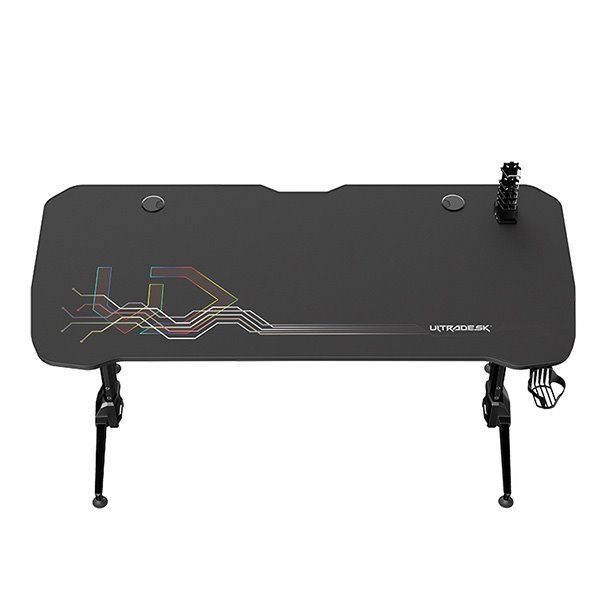 ULTRADESK herní stůl GRAND BLACK, 160x75 cm, 70-80 cm, 3 úrovne výšky, s XXL podložkou pod myš, držák sluchátek ULTRADESK herní stůl GRAND BLACK, 160x75 cm, 70-80 cm, 3 úrovne výšky, s XXL podložkou pod myš, držák sluchátek