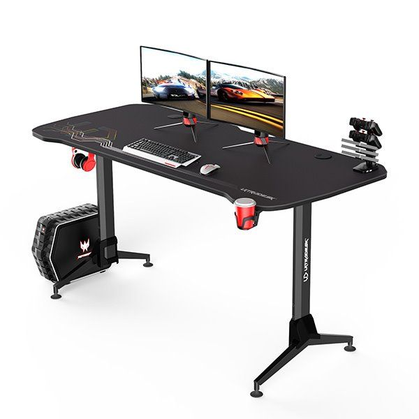 ULTRADESK herní stůl GRAND BLACK, 160x75 cm, 70-80 cm, 3 úrovne výšky, s XXL podložkou pod myš, držák sluchátek ULTRADESK herní stůl GRAND BLACK, 160x75 cm, 70-80 cm, 3 úrovne výšky, s XXL podložkou pod myš, držák sluchátek