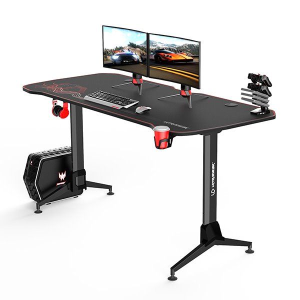 ULTRADESK herní stůl GRAND RED, 160x75 cm, 70-80 cm, 3 úrovne výšky, s XXL podložkou pod myš, držák sluchátek ULTRADESK herní stůl GRAND RED, 160x75 cm, 70-80 cm, 3 úrovne výšky, s XXL podložkou pod myš, držák sluchátek