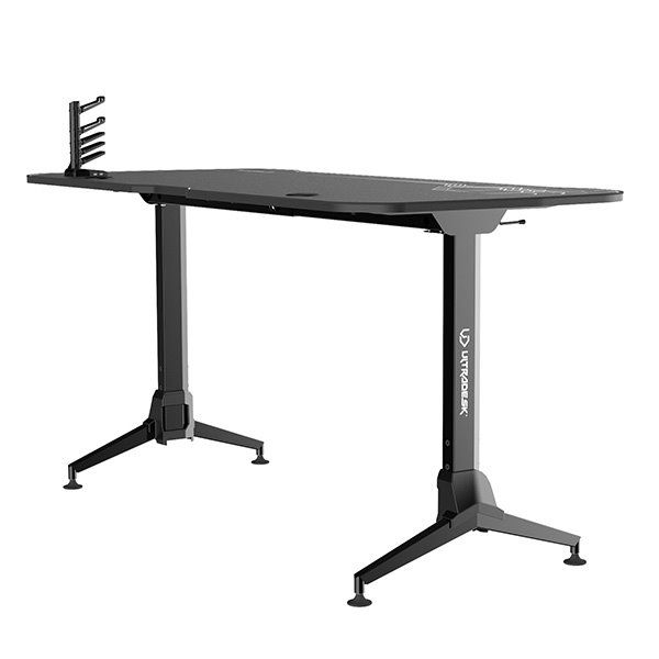 ULTRADESK herní stůl GRAND WHITE, 160x75 cm, 70-80 cm, 3 úrovne výšky, s XXL podložkou pod myš, držák sluchátek