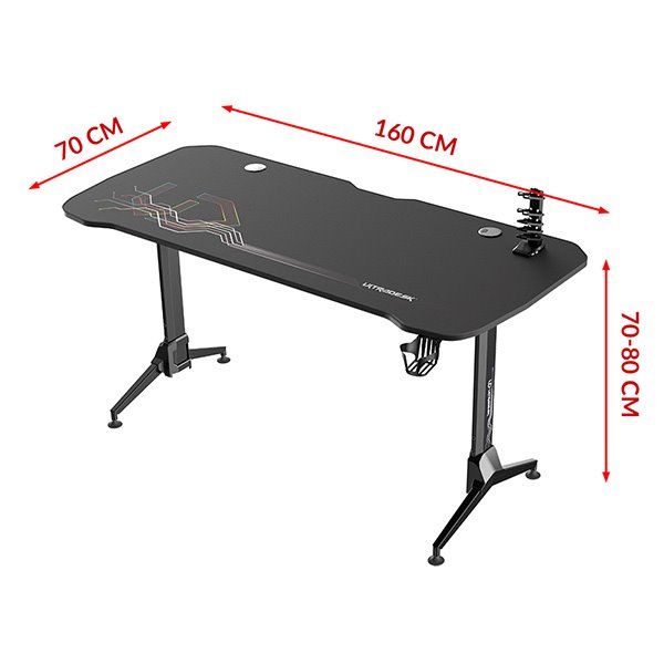 ULTRADESK herní stůl GRAND YELLOW-GREEN, 160x75 cm, 70-80 cm, 3 úrovne výšky, s XXL podložkou pod myš, držák sluchátek ULTRADESK herní stůl GRAND YELLOW-GREEN, 160x75 cm, 70-80 cm, 3 úrovne výšky, s XXL podložkou pod myš, držák sluchátek