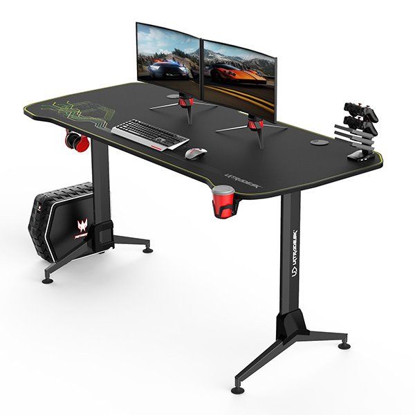 ULTRADESK herní stůl GRAND YELLOW-GREEN, 160x75 cm, 70-80 cm, 3 úrovne výšky, s XXL podložkou pod myš, držák sluchátek ULTRADESK herní stůl GRAND YELLOW-GREEN, 160x75 cm, 70-80 cm, 3 úrovne výšky, s XXL podložkou pod myš, držák sluchátek