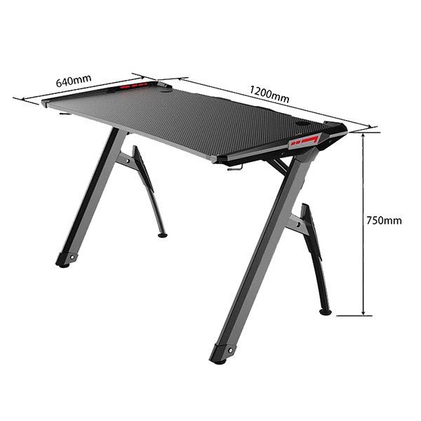 ULTRADESK herní stůl INVADER - BLACK, 120x64 cm, 75 cm, podsvietený, s XL podložkou pod myš, držák sluchátek ULTRADESK herní stůl INVADER - BLACK, 120x64 cm, 75 cm, podsvietený, s XL podložkou pod myš, držák sluchátek
