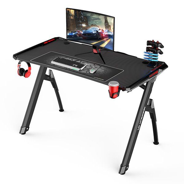 ULTRADESK herní stůl INVADER - BLACK, 120x64 cm, 75 cm, podsvietený, s XL podložkou pod myš, držák sluchátek ULTRADESK herní stůl INVADER - BLACK, 120x64 cm, 75 cm, podsvietený, s XL podložkou pod myš, držák sluchátek