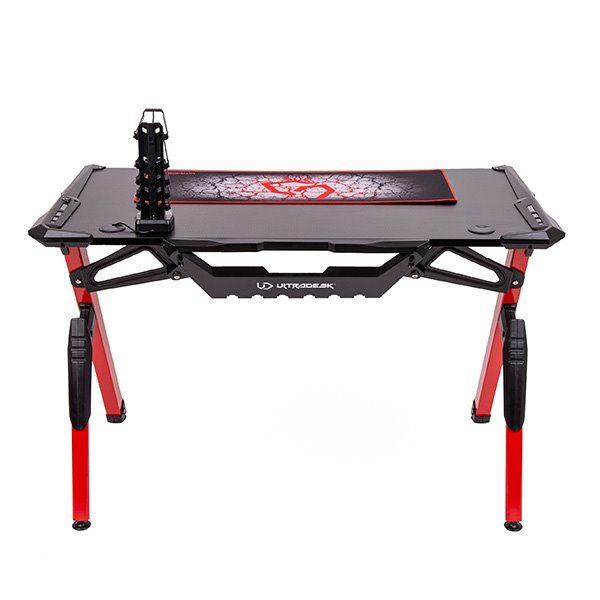 ULTRADESK herní stůl INVADER - RED, 120x64 cm, 75 cm, podsvietený, s XL podložkou pod myš, držák sluchátek aj nápojů ULTRADESK herní stůl INVADER - RED, 120x64 cm, 75 cm, podsvietený, s XL podložkou pod myš, držák sluchátek aj nápojů