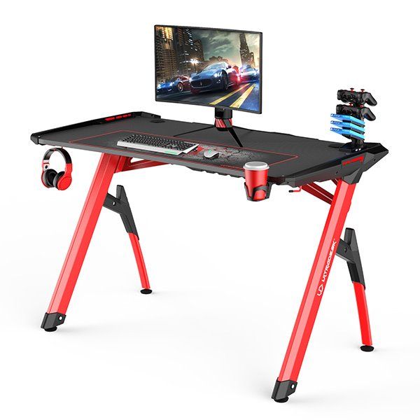 ULTRADESK herní stůl INVADER - RED, 120x64 cm, 75 cm, podsvietený, s XL podložkou pod myš, držák sluchátek aj nápojů ULTRADESK herní stůl INVADER - RED, 120x64 cm, 75 cm, podsvietený, s XL podložkou pod myš, držák sluchátek aj nápojů