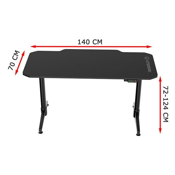 ULTRADESK herní stůl LEVEL BLACK, 140x66 cm, 72-124 cm, elektricky nastaviteľná výška, s XXL podložkou pod myš ULTRADESK herní stůl LEVEL BLACK, 140x66 cm, 72-124 cm, elektricky nastaviteľná výška, s XXL podložkou pod myš