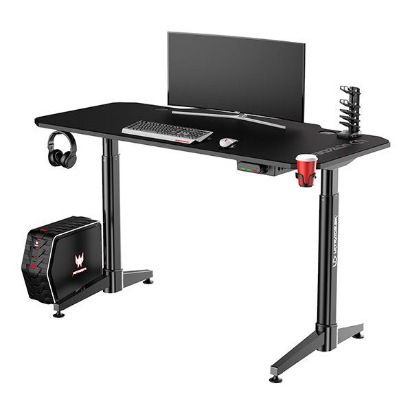 ULTRADESK herní stůl LEVEL BLACK, 140x66 cm, 72-124 cm, elektricky nastaviteľná výška, s XXL podložkou pod myš ULTRADESK herní stůl LEVEL BLACK, 140x66 cm, 72-124 cm, elektricky nastaviteľná výška, s XXL podložkou pod myš