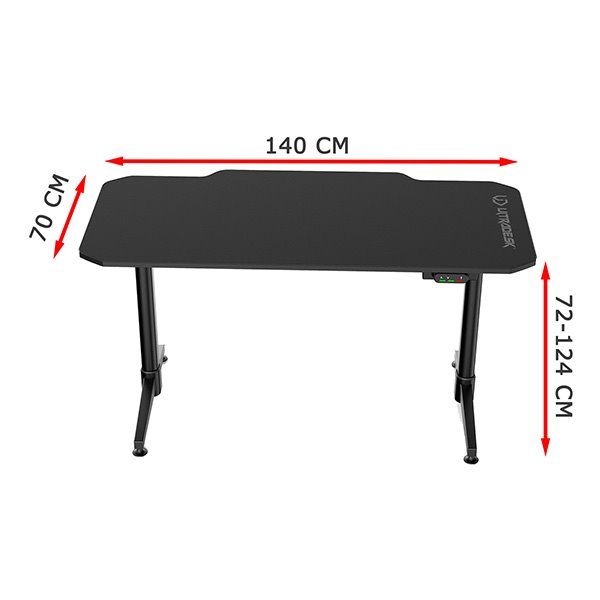 ULTRADESK herní stůl LEVEL BLUE, 140x66 cm, 72-124 cm, elektricky nastaviteľná výška, s XXL podložkou pod myš ULTRADESK herní stůl LEVEL BLUE, 140x66 cm, 72-124 cm, elektricky nastaviteľná výška, s XXL podložkou pod myš