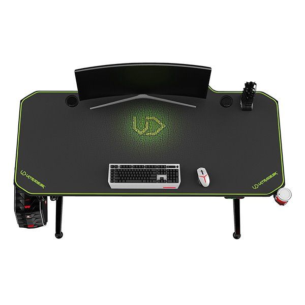 ULTRADESK herní stůl LEVEL GREEN, 140x66 cm, 72-124 cm, elektricky nastaviteľná výška, s XXL podložkou pod myš ULTRADESK herní stůl LEVEL GREEN, 140x66 cm, 72-124 cm, elektricky nastaviteľná výška, s XXL podložkou pod myš