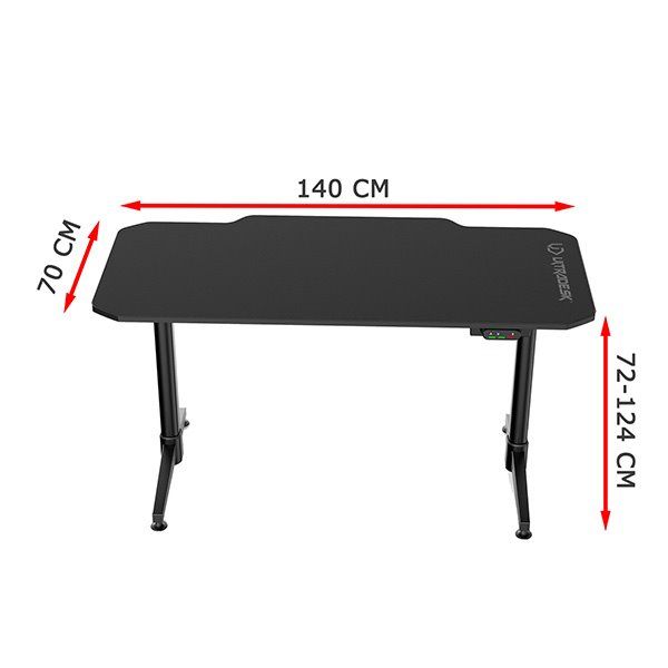 ULTRADESK herní stůl LEVEL GREEN, 140x66 cm, 72-124 cm, elektricky nastaviteľná výška, s XXL podložkou pod myš ULTRADESK herní stůl LEVEL GREEN, 140x66 cm, 72-124 cm, elektricky nastaviteľná výška, s XXL podložkou pod myš