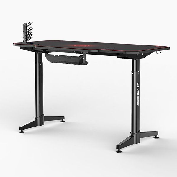 ULTRADESK herní stůl LEVEL RED, 140x66 cm, 72-124 cm, elektricky nastaviteľná výška, s XXL podložkou pod myš ULTRADESK herní stůl LEVEL RED, 140x66 cm, 72-124 cm, elektricky nastaviteľná výška, s XXL podložkou pod myš