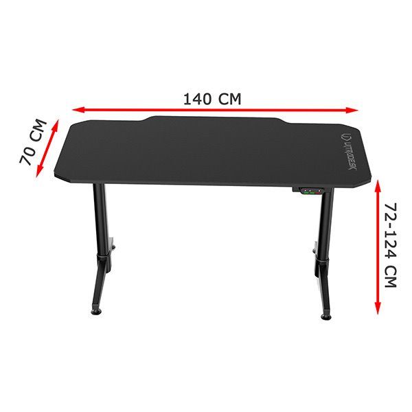ULTRADESK herní stůl LEVEL RED, 140x66 cm, 72-124 cm, elektricky nastaviteľná výška, s XXL podložkou pod myš ULTRADESK herní stůl LEVEL RED, 140x66 cm, 72-124 cm, elektricky nastaviteľná výška, s XXL podložkou pod myš
