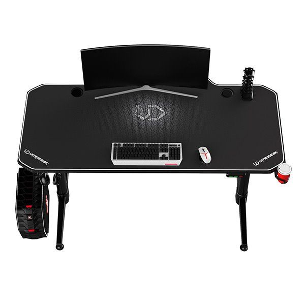 ULTRADESK herní stůl LEVEL WHITE, 140x66 cm, 72-124 cm, elektricky nastaviteľná výška, s XXL podložkou pod myš ULTRADESK herní stůl LEVEL WHITE, 140x66 cm, 72-124 cm, elektricky nastaviteľná výška, s XXL podložkou pod myš