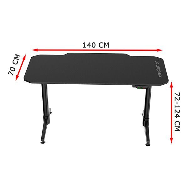 ULTRADESK herní stůl LEVEL WHITE, 140x66 cm, 72-124 cm, elektricky nastaviteľná výška, s XXL podložkou pod myš ULTRADESK herní stůl LEVEL WHITE, 140x66 cm, 72-124 cm, elektricky nastaviteľná výška, s XXL podložkou pod myš