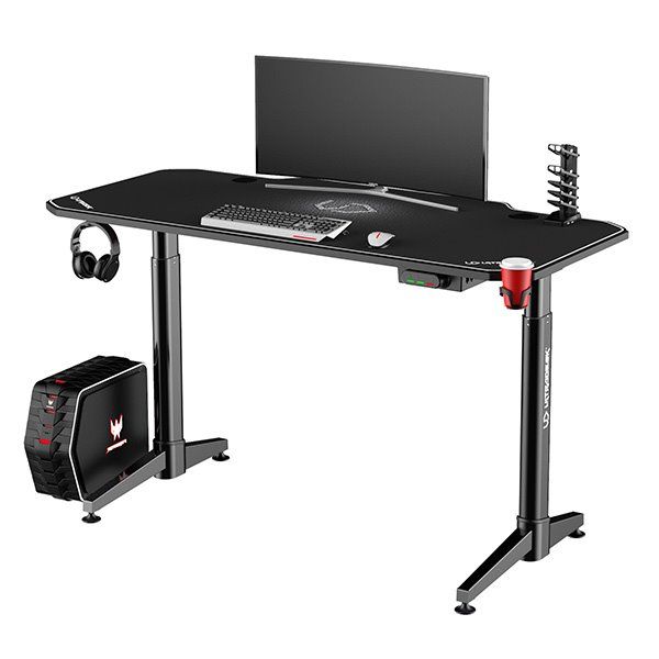 ULTRADESK herní stůl LEVEL WHITE, 140x66 cm, 72-124 cm, elektricky nastaviteľná výška, s XXL podložkou pod myš ULTRADESK herní stůl LEVEL WHITE, 140x66 cm, 72-124 cm, elektricky nastaviteľná výška, s XXL podložkou pod myš