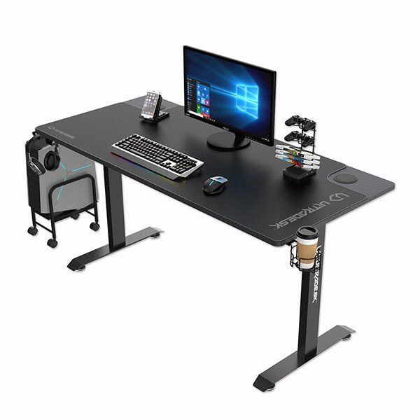 ULTRADESK herní stůl MOMENTUM - Black, 152, 5x70 cm, 75, 5 cm, s XXL podložkou pod myš, držák sluchátek, nápojů ULTRADESK herní stůl MOMENTUM - Black, 152, 5x70 cm, 75, 5 cm, s XXL podložkou pod myš, držák sluchátek, nápojů