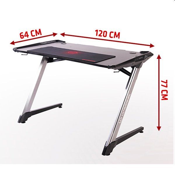ULTRADESK herní stůl RACER, 120X64 cm, 77 cm, RGB podsvietenie, so 4 XXL podložkami pod myš, s 2 hákmi pre slúchadlá ULTRADESK herní stůl RACER, 120X64 cm, 77 cm, RGB podsvietenie, so 4 XXL podložkami pod myš, s 2 hákmi pre slúchadlá