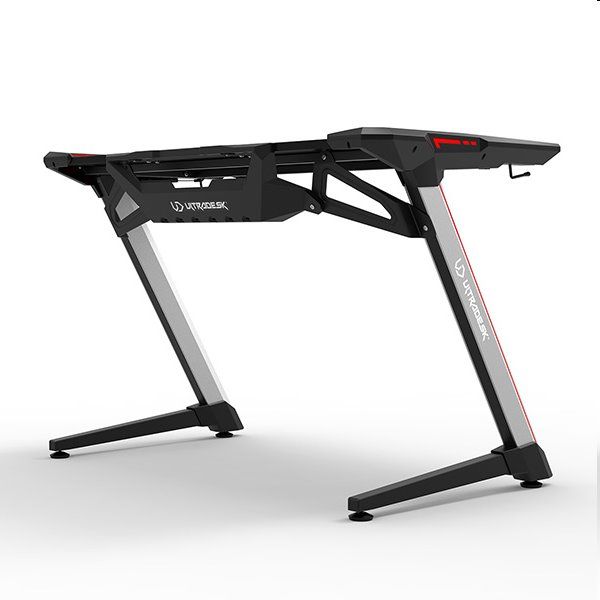 ULTRADESK herní stůl RACER, 120X64 cm, 77 cm, RGB podsvietenie, so 4 XXL podložkami pod myš, s 2 hákmi pre slúchadlá ULTRADESK herní stůl RACER, 120X64 cm, 77 cm, RGB podsvietenie, so 4 XXL podložkami pod myš, s 2 hákmi pre slúchadlá