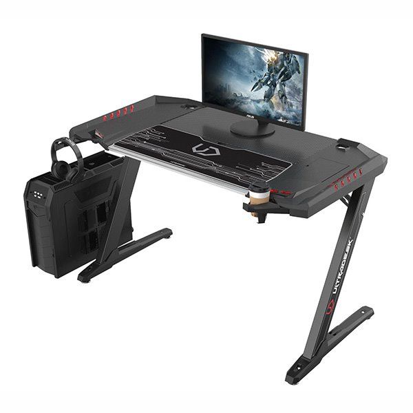 ULTRADESK herní stůl ROCKET BLACK, 128x68 cm, 78 cm, s XL podložkou pod myš, držák sluchátek aj nápojů ULTRADESK herní stůl ROCKET BLACK, 128x68 cm, 78 cm, s XL podložkou pod myš, držák sluchátek aj nápojů