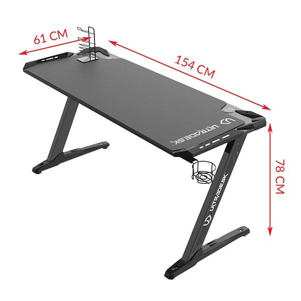 ULTRADESK herní stůl SPACE XXL BLACK, 154x61 cm, 78 cm, RGB podsvietenie s dotykovýmm panelom, s celoplošnou podložkou ULTRADESK herní stůl SPACE XXL BLACK, 154x61 cm, 78 cm, RGB podsvietenie s dotykovýmm panelom, s celoplošnou podložkou