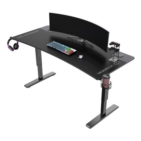 ULTRADESK herní stůl Ultradesk CRUISER BLACK, 160x70 cm, 66-82 cm, držák sluchátek, 3 otvory pre káble, výškovo nastav ULTRADESK herní stůl Ultradesk CRUISER BLACK, 160x70 cm, 66-82 cm, držák sluchátek, 3 otvory pre káble, výškovo nastav