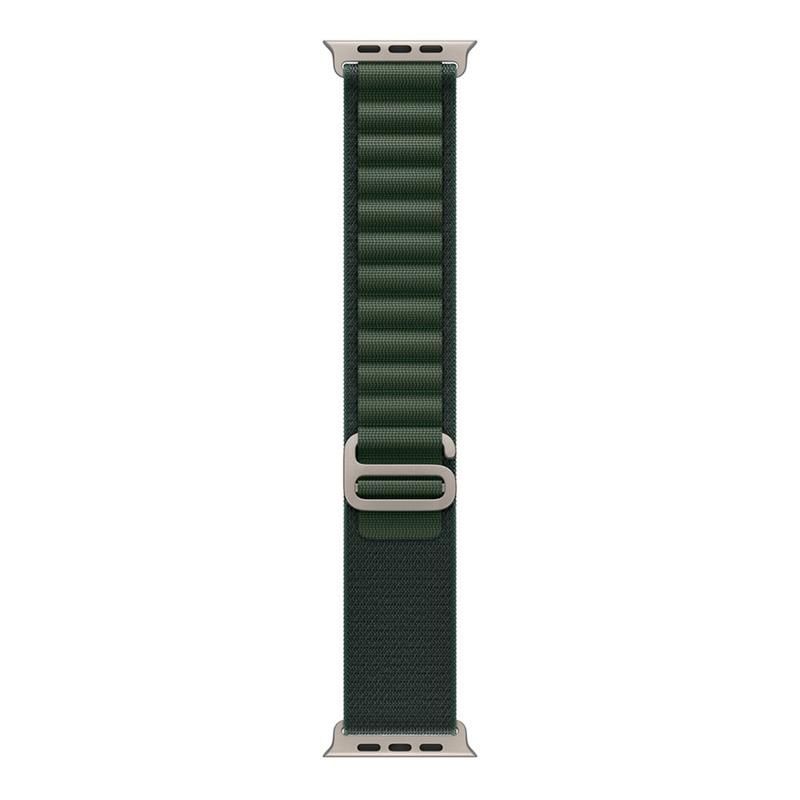 Apple Watch 49mm Dark Green Alpine Loop - Large - Natural Titanium Finish Apple Watch 49mm Dark Green Alpine Loop - Large - Natural Titanium Finish