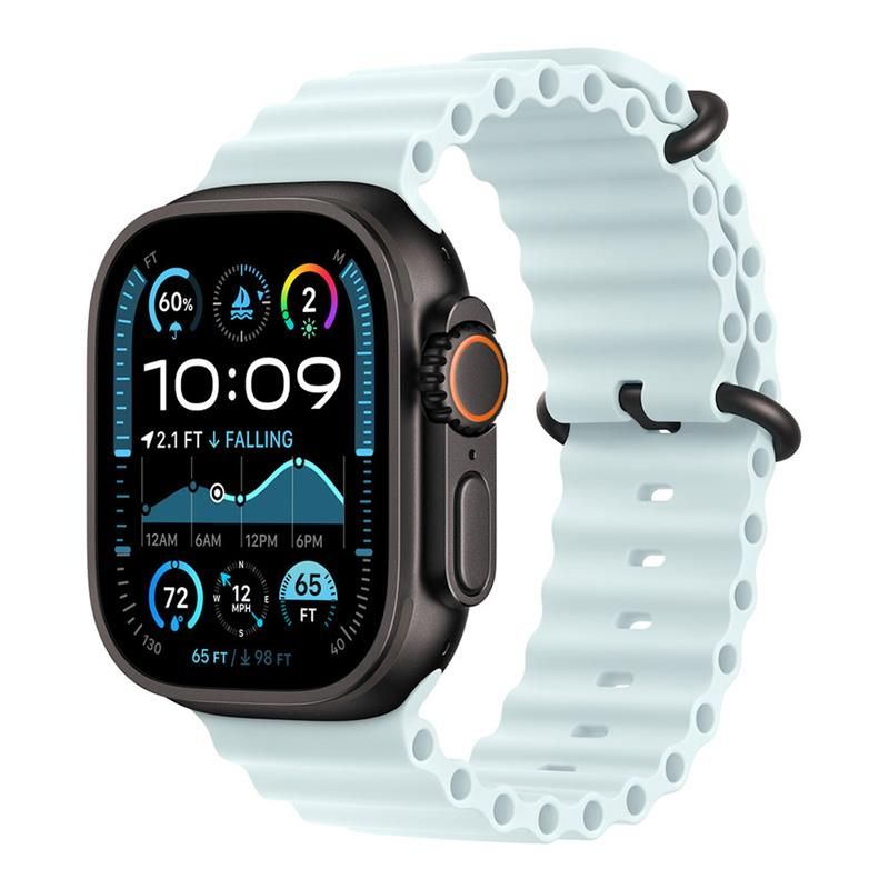 Apple Watch 49mm Ice Blue Ocean Band Extension - Black Titanium Finish Apple Watch 49mm Ice Blue Ocean Band Extension - Black Titanium Finish