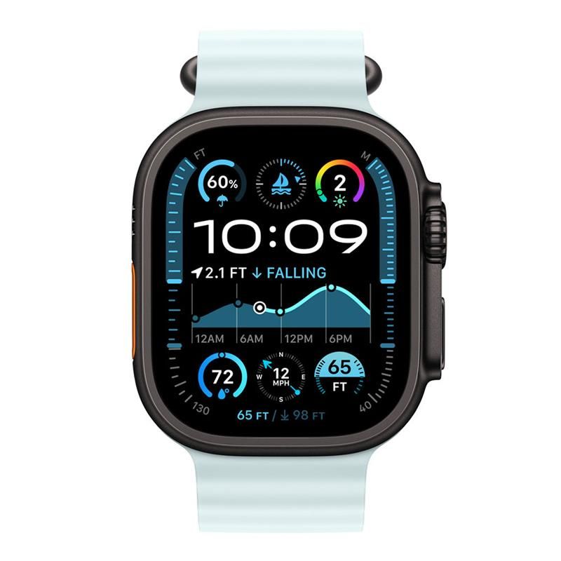 Apple Watch 49mm Ice Blue Ocean Band Extension - Black Titanium Finish Apple Watch 49mm Ice Blue Ocean Band Extension - Black Titanium Finish