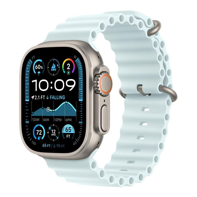 Apple Watch 49mm Ice Blue Ocean Band Extension - Natural Titanium Finish Apple Watch 49mm Ice Blue Ocean Band Extension - Natural Titanium Finish