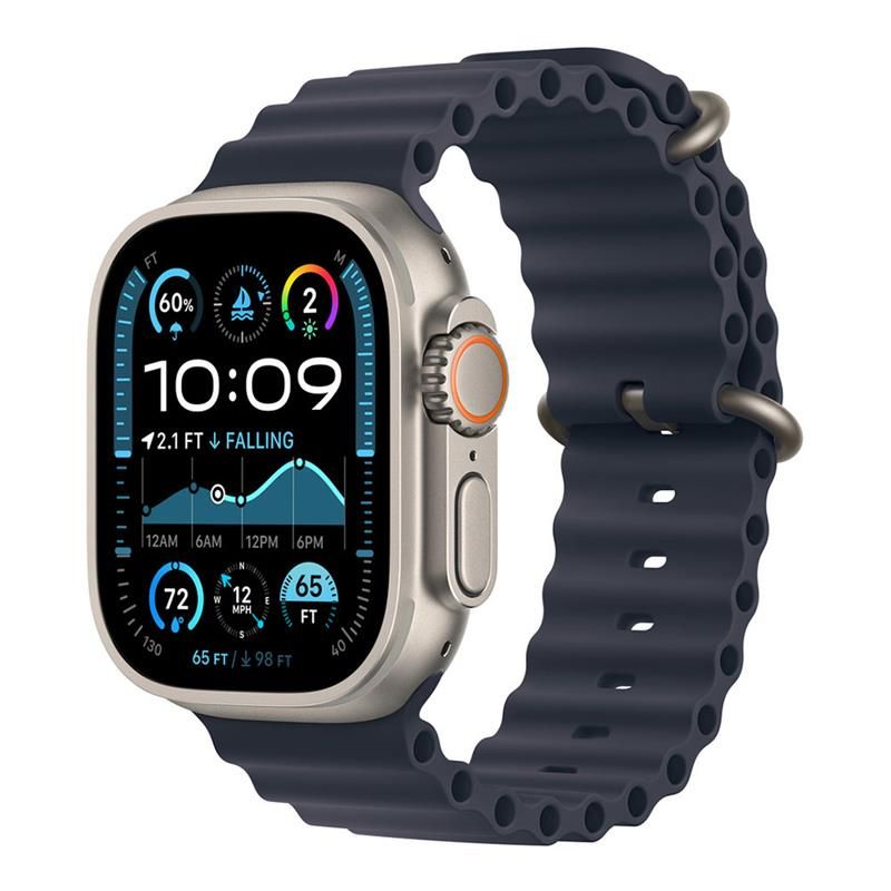 Apple Watch 49mm Navy Ocean Band Extension - Natural Titanium Finish Apple Watch 49mm Navy Ocean Band Extension - Natural Titanium Finish