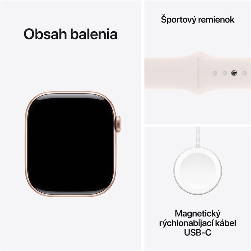Apple Watch Series 10 GPS 46mm Rose Gold Aluminium Case with Light Blush Sport Band - M/L Apple Watch Series 10 GPS 46mm Rose Gold Aluminium Case with Light Blush Sport Band - M/L