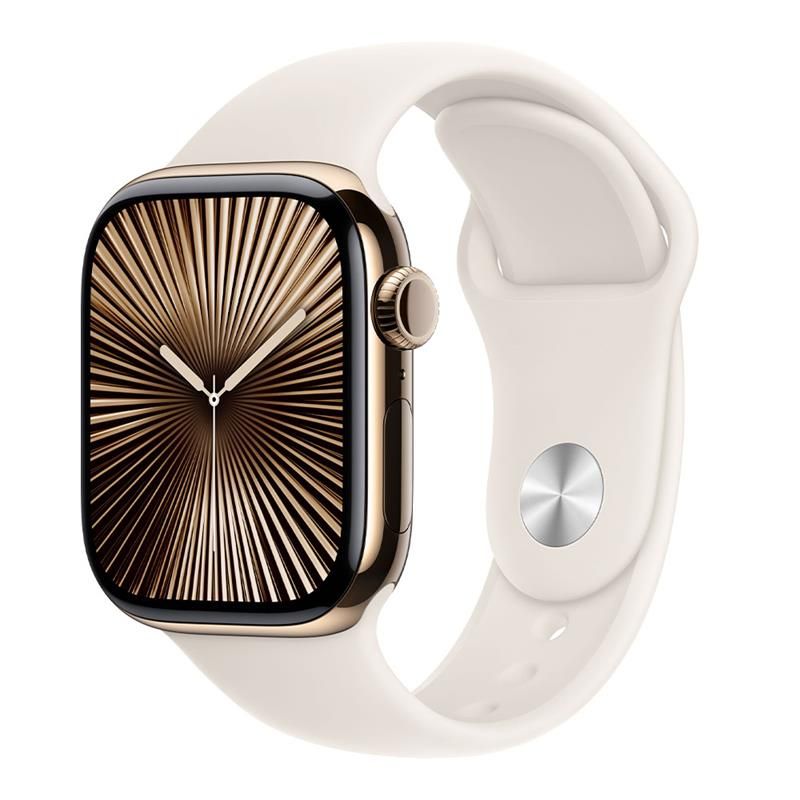 Apple Watch Series 10 GPS + Cellular 46mm Gold Titanium Case with Starlight Sport Band - M/L *Renovovaný* Apple Watch Series 10 GPS + Cellular 46mm Gold Titanium Case with Starlight Sport Band - M/L *Renovovaný*