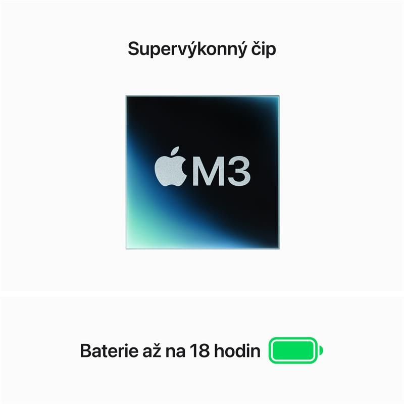 MacBook Air 13" Apple M3 8core CPU 10core GPU 16GB 512GB Temně inkoustový CZ MacBook Air 13" Apple M3 8core CPU 10core GPU 16GB 512GB Temně inkoustový CZ