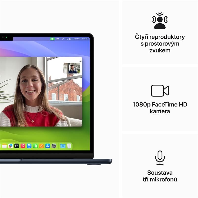 MacBook Air 13" Apple M3 8core CPU 10core GPU 16GB 512GB Temně inkoustový CZ MacBook Air 13" Apple M3 8core CPU 10core GPU 16GB 512GB Temně inkoustový CZ