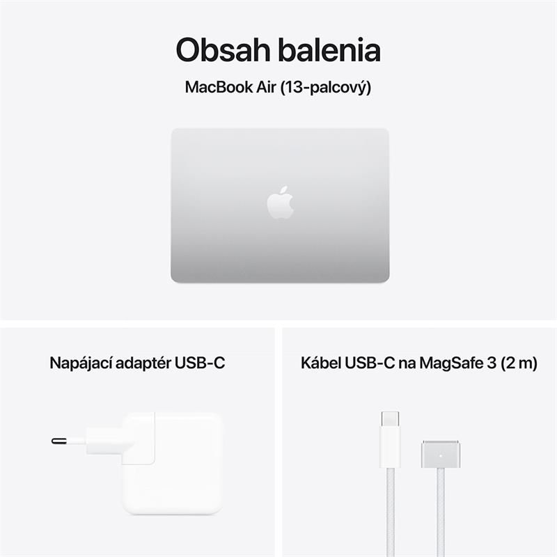 MacBook Air 13" Apple M4 10C CPU 10C GPU 16GB 512GB Strieborný SK MacBook Air 13" Apple M4 10C CPU 10C GPU 16GB 512GB Strieborný SK