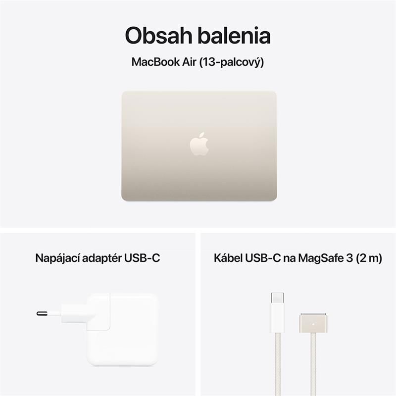 MacBook Air 13" Apple M4 10C CPU 10C GPU 24GB 512GB Hviezdny bílý SK MacBook Air 13" Apple M4 10C CPU 10C GPU 24GB 512GB Hviezdny bílý SK