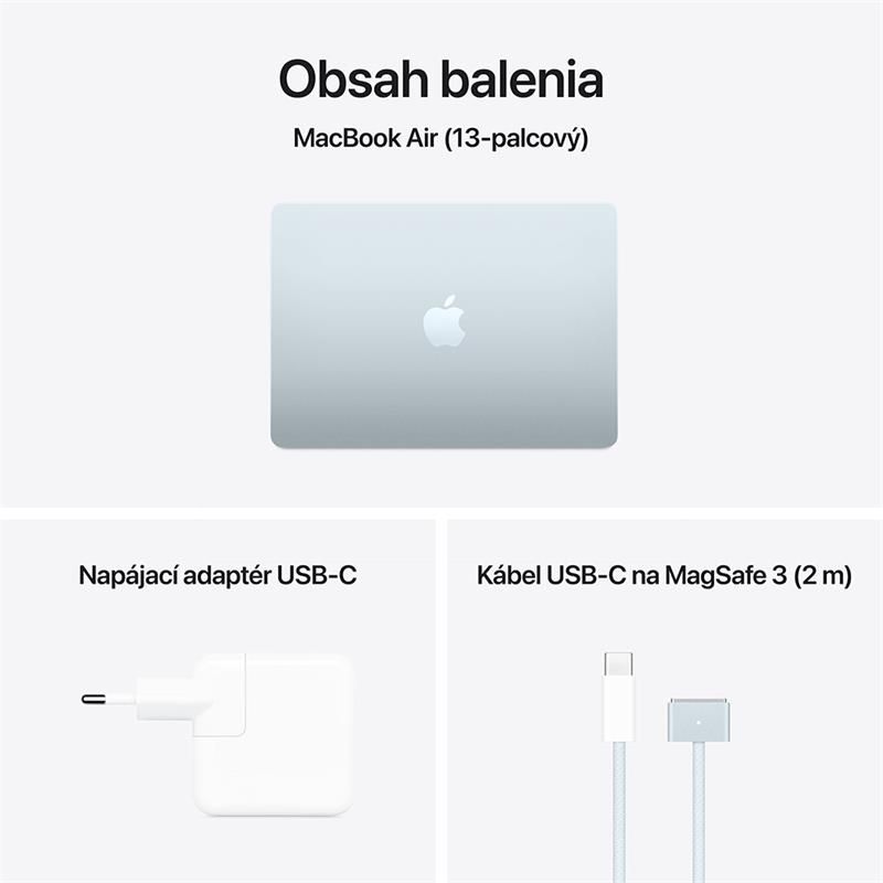 MacBook Air 13" Apple M4 10C CPU 10C GPU 24GB 512GB Nebeský modrý SK MacBook Air 13" Apple M4 10C CPU 10C GPU 24GB 512GB Nebeský modrý SK